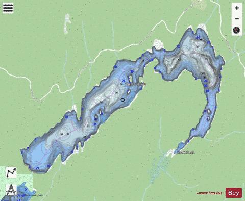 Aberdeen Lake depth contour Map - i-Boating App - Streets