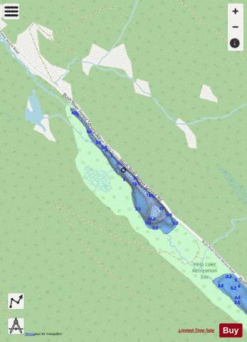 Aid Lake depth contour Map - i-Boating App - Streets