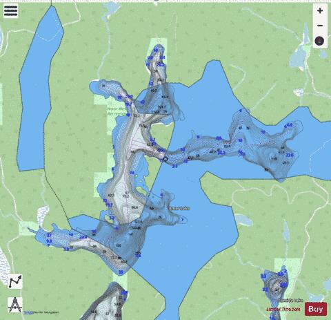 Amor Lake depth contour Map - i-Boating App - Streets