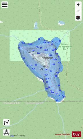 Barton Lake depth contour Map - i-Boating App - Streets