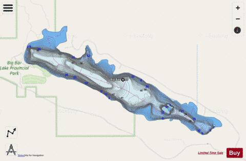 Big Bar Lake depth contour Map - i-Boating App - Streets