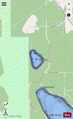Bigelow Lake depth contour Map - i-Boating App - Streets