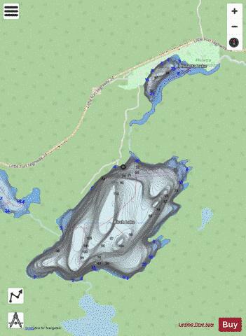 Birch Lake + Phinetta Lake depth contour Map - i-Boating App - Streets
