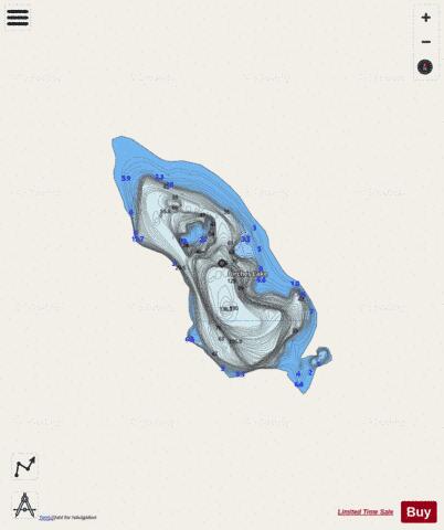 Birches Lake depth contour Map - i-Boating App - Streets