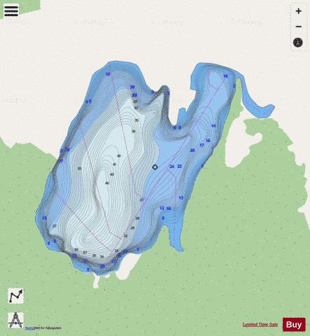 Bishop Lake depth contour Map - i-Boating App - Streets