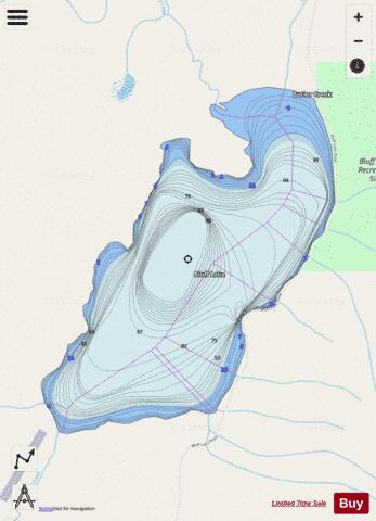 Bluff Lake depth contour Map - i-Boating App - Streets