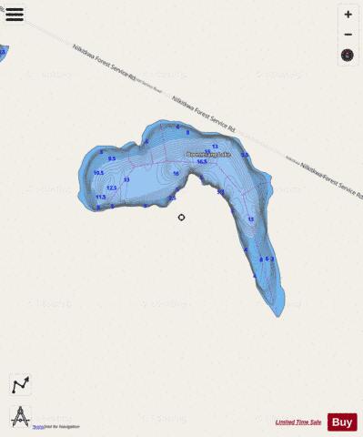 Boomerang Lake depth contour Map - i-Boating App - Streets