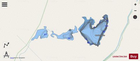 Border Lake depth contour Map - i-Boating App - Streets