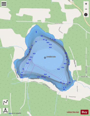 Bouchie Lake depth contour Map - i-Boating App - Streets