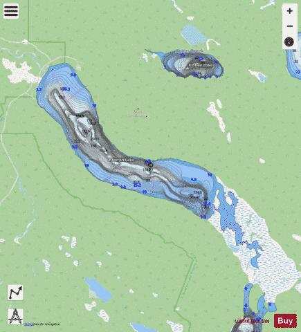 Bowron Lake depth contour Map - i-Boating App - Streets