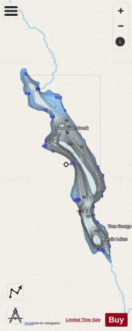 Burnie Lakes depth contour Map - i-Boating App - Streets