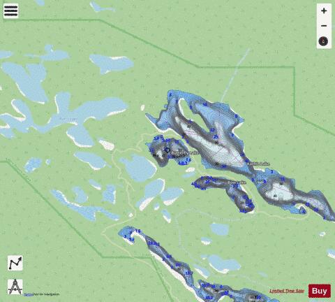 Butterfly Lake depth contour Map - i-Boating App - Streets