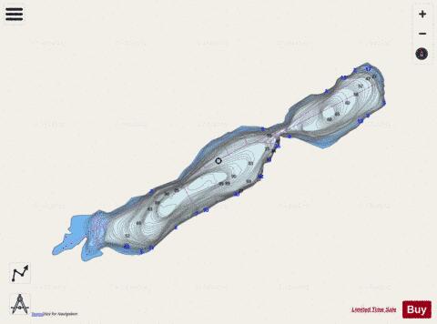 Capoose Lake depth contour Map - i-Boating App - Streets