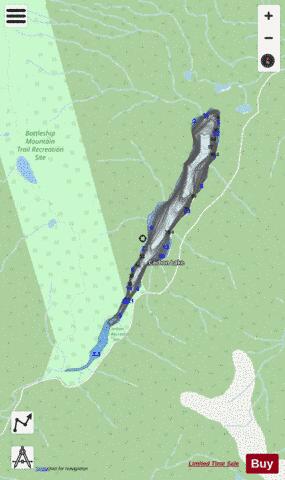 Carbon Lake depth contour Map - i-Boating App - Streets