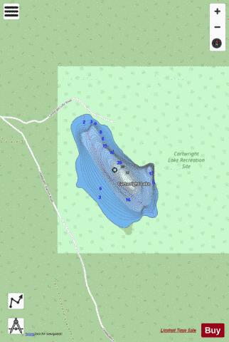 Cartwright Lake depth contour Map - i-Boating App - Streets