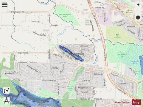 Cathers Lake depth contour Map - i-Boating App - Streets