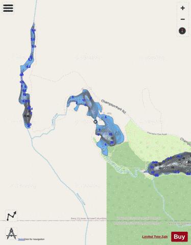 Champion Lake #2 depth contour Map - i-Boating App - Streets