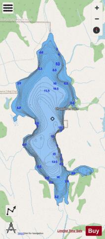 Chapperon Lake depth contour Map - i-Boating App - Streets