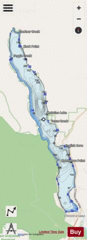 Christina Lake depth contour Map - i-Boating App - Streets