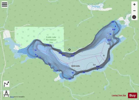 Cobb Lake depth contour Map - i-Boating App - Streets
