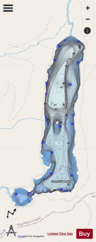 Coursier Lake depth contour Map - i-Boating App - Streets