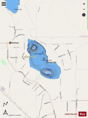 Cranberry Lake depth contour Map - i-Boating App - Streets