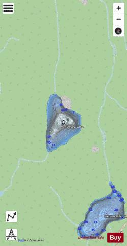 Davey Lake depth contour Map - i-Boating App - Streets