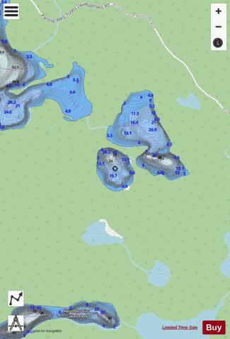 Dina Lakes (#7) depth contour Map - i-Boating App - Streets