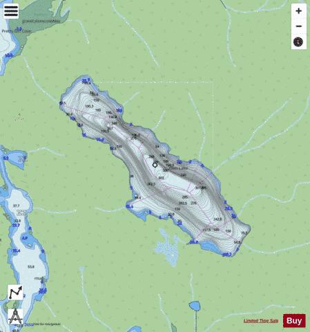 Ellen Lake depth contour Map - i-Boating App - Streets
