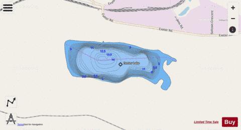 Exeter Lake depth contour Map - i-Boating App - Streets