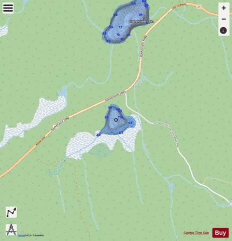 Fifteen Mile Lake depth contour Map - i-Boating App - Streets