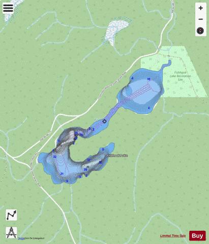 Fishhook Lake depth contour Map - i-Boating App - Streets