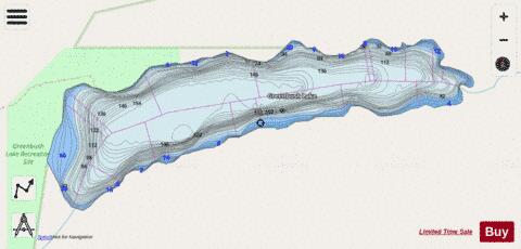 Greenbush Lake depth contour Map - i-Boating App - Streets
