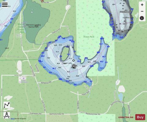 Hague Lake depth contour Map - i-Boating App - Streets