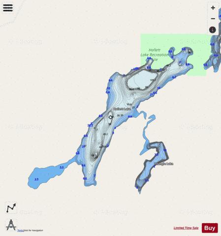 Hallett Lake depth contour Map - i-Boating App - Streets