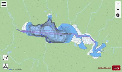 Hannay Lake depth contour Map - i-Boating App - Streets