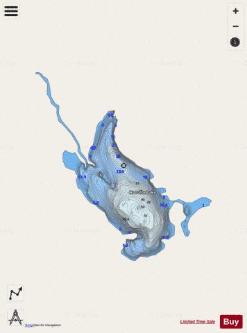 Hautete Lake depth contour Map - i-Boating App - Streets