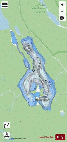 Heather Lake depth contour Map - i-Boating App - Streets