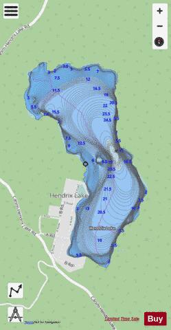 Hendrix Lake depth contour Map - i-Boating App - Streets