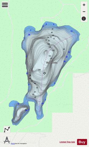 Hidden Lake depth contour Map - i-Boating App - Streets
