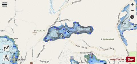 Hotel Lake depth contour Map - i-Boating App - Streets