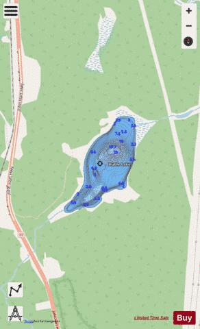 Huble Lake depth contour Map - i-Boating App - Streets