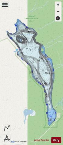 Inland Lake depth contour Map - i-Boating App - Streets