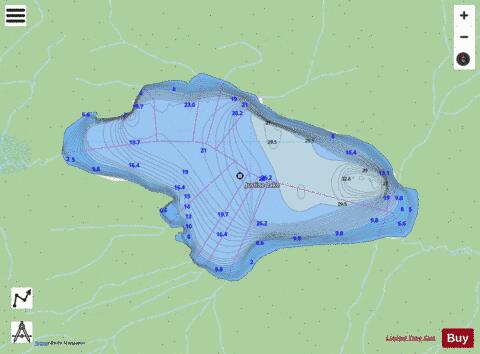 Justine Lake depth contour Map - i-Boating App - Streets