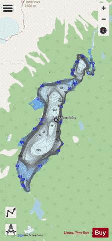 Kakwa Lake depth contour Map - i-Boating App - Streets