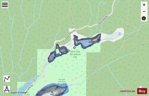 Kane Lakes depth contour Map - i-Boating App - Streets