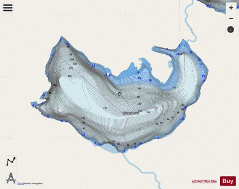Kidney Lake depth contour Map - i-Boating App - Streets