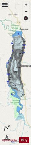 Kitsumkalum Lakke depth contour Map - i-Boating App - Streets