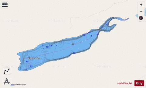 Middle Kluskus Lake depth contour Map - i-Boating App - Streets