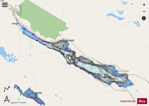 Lac La Hache depth contour Map - i-Boating App - Streets